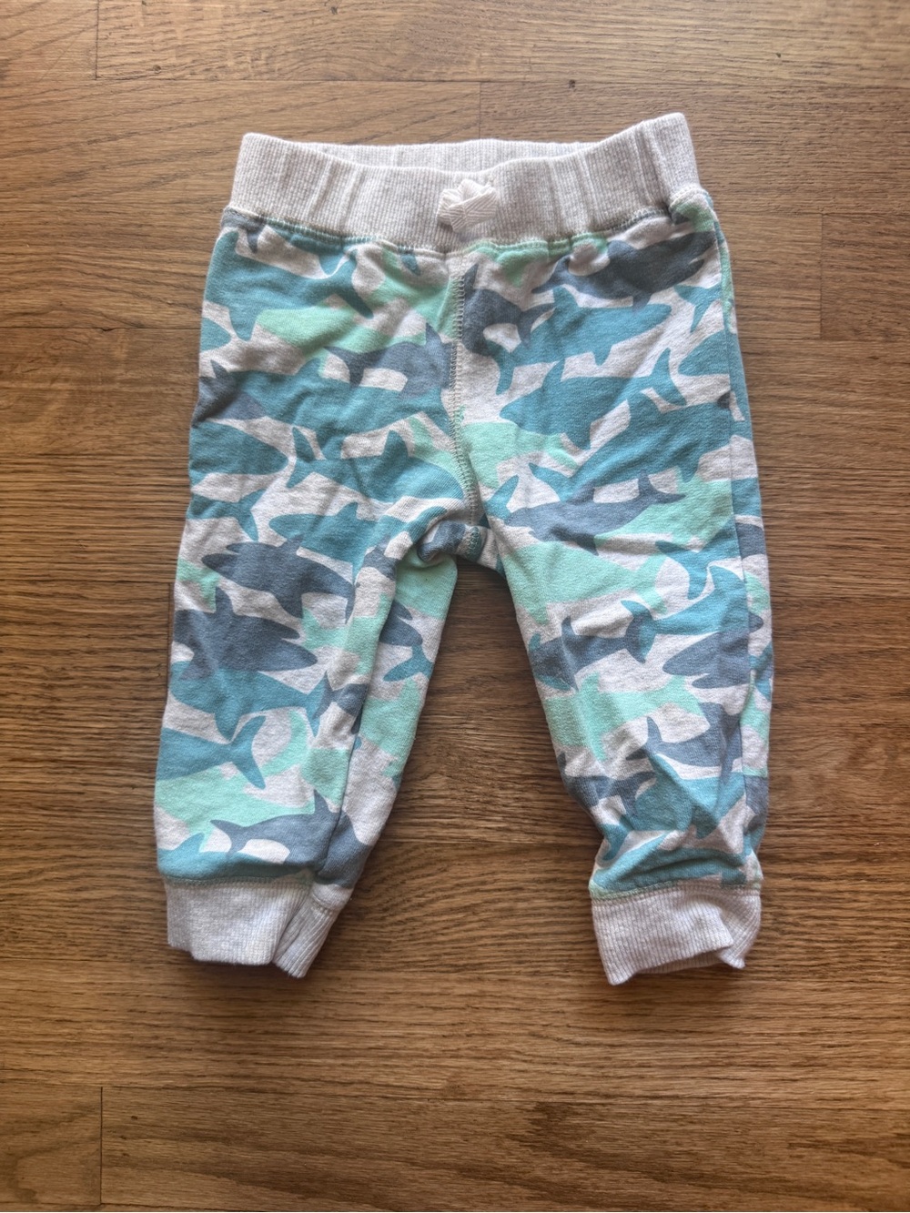 Carter's Shark Print Joggers in Aqua, Mint & Gray